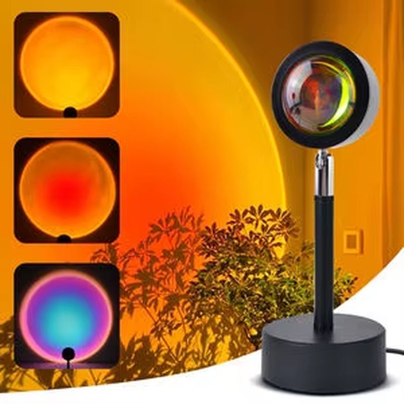Sunset Rainbow Projector Lamp Remote Control Live Photography Atmosphere Lamp for Home Switch