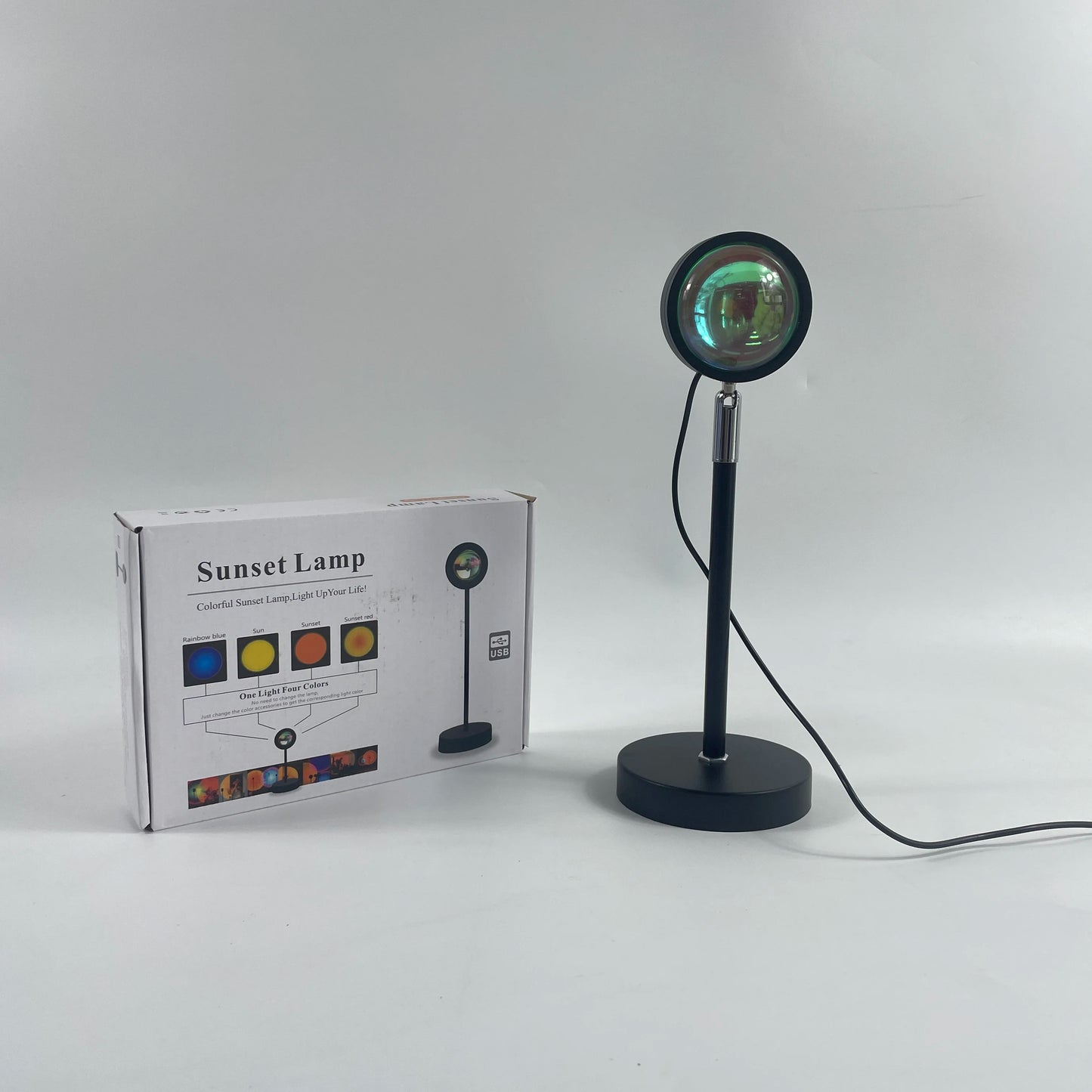 Sunset Rainbow Projector Lamp Remote Control Live Photography Atmosphere Lamp for Home Switch