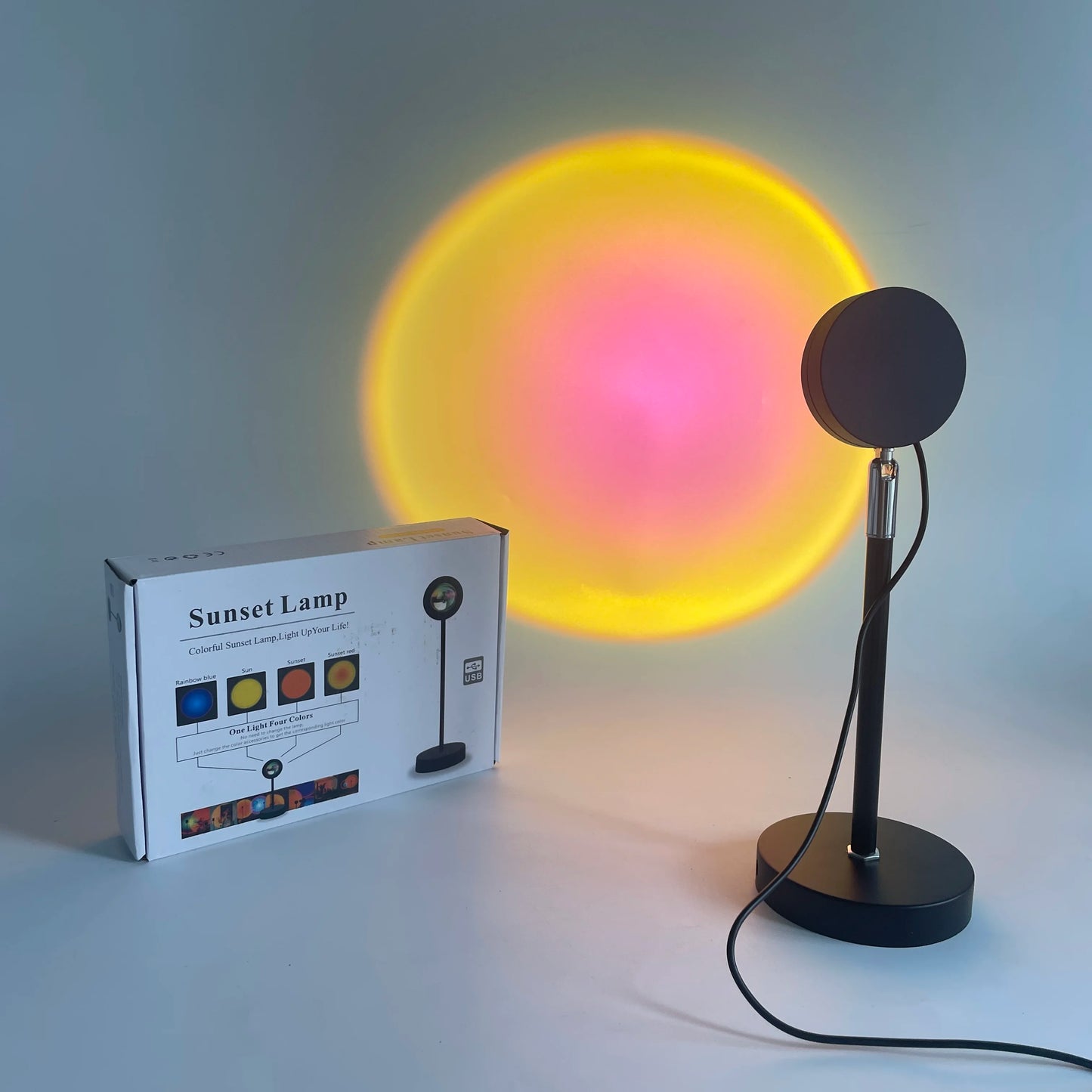 Sunset Rainbow Projector Lamp Remote Control Live Photography Atmosphere Lamp for Home Switch