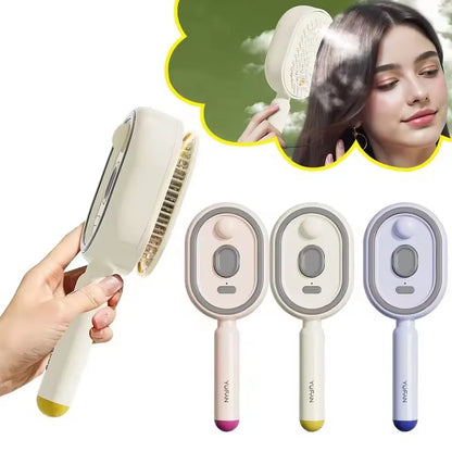 New Electric Hair Care Comb with Spray and Massage, Antistatic, Self-Cleaning, Hair Oil Applicator for Women and Girls