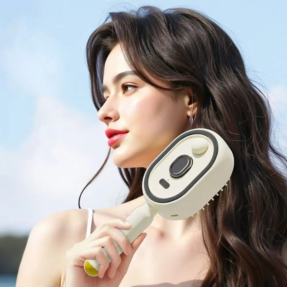 New Electric Hair Care Comb with Spray and Massage, Antistatic, Self-Cleaning, Hair Oil Applicator for Women and Girls