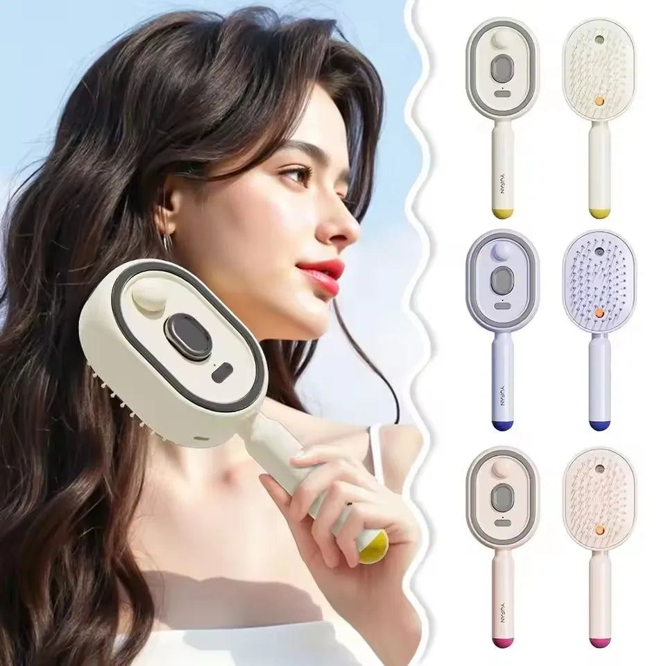 New Electric Hair Care Comb with Spray and Massage, Antistatic, Self-Cleaning, Hair Oil Applicator for Women and Girls