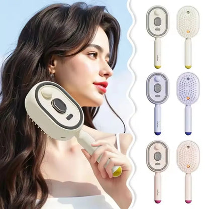 New Electric Hair Care Comb with Spray and Massage, Antistatic, Self-Cleaning, Hair Oil Applicator for Women and Girls