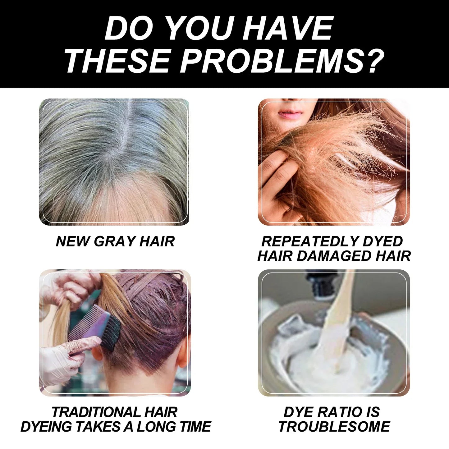Natural Hair Dye Cream with Comb Long Lasting Cover White Gray Hair Cream Fruit Dye Permanent Color Cream 80Ml