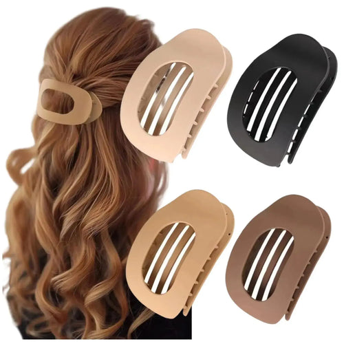 4PCS Flat Claw Hair Clips for Women – No-Slip Duckbill Hair Clips, Matte round Hair Clamps for Thick & Thin Hair, Elegant Solid Color Hair Accessories for Everyday & Formal Styles