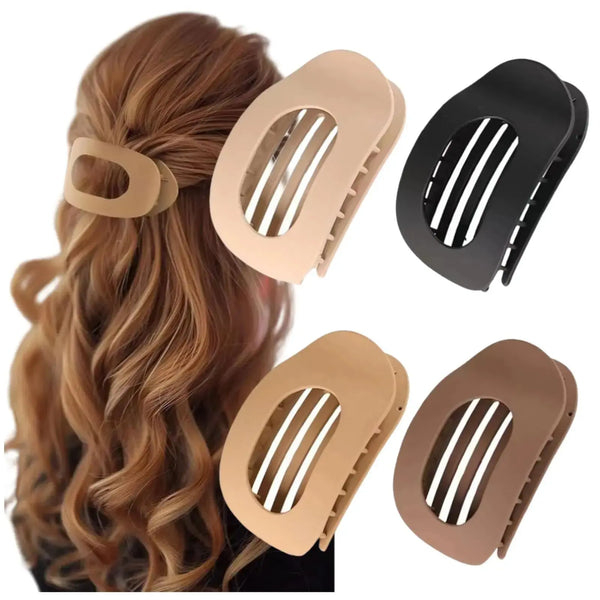 4PCS Flat Claw Hair Clips for Women – No-Slip Duckbill Hair Clips, Matte round Hair Clamps for Thick & Thin Hair, Elegant Solid Color Hair Accessories for Everyday & Formal Styles