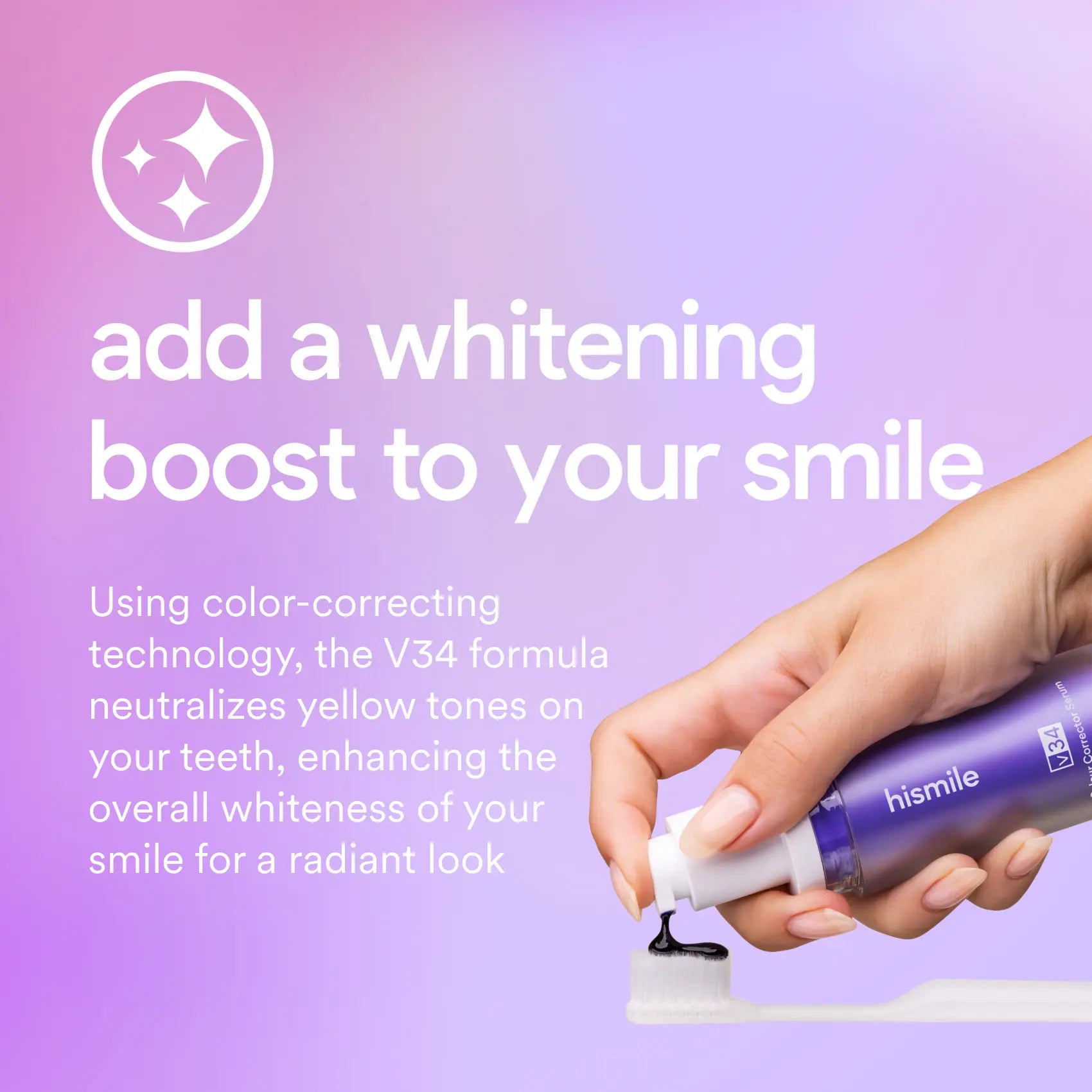 [Recommended by Kim Kardashian] Hismile V34 Colour Corrector - Tooth Stain Concealer, Temporary Brightening Booster, Purple Toothpaste, Colour Correcting