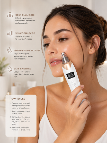 Brivaria™ PoreClear Pro – Electric Pore Vacuum & Deep Cleansing Blackhead Remover
